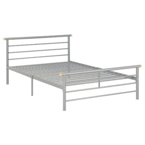 Osaka Metal Small Double Bed In Silver